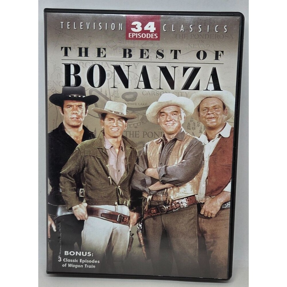 Best of Bonanza 34 Classic on Set of 4 DVDs w/Bonus 3 Episodes of Wagon Train